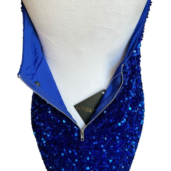LOVE & LEMONADE Round Neck Strap Sleeveless Slim Fit Sequin Party Dress … - Picture 6 of 17